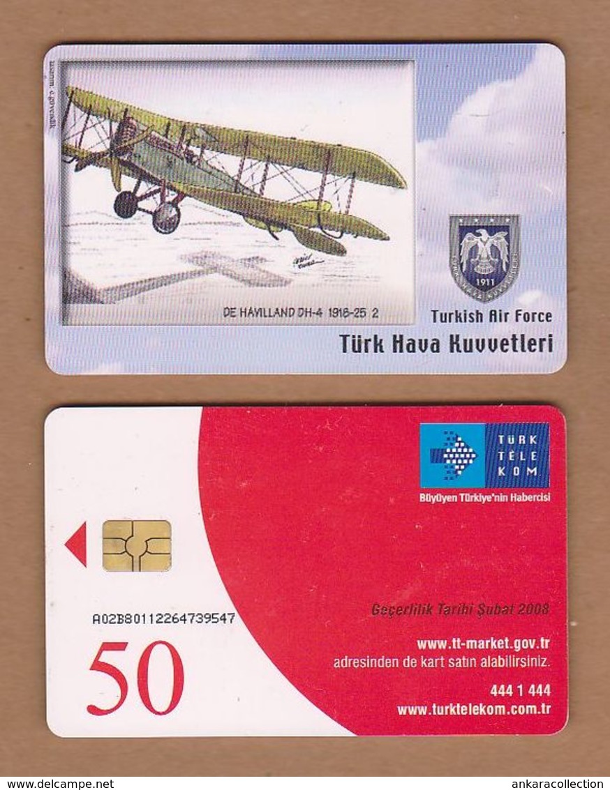 AC - TURK TELECOM PHONECARDS -  DE - HAVILLAND DH - 4  1918 - 25 2 CREDITS : 50 DATE : 2005 ​C - 77 - Airplanes