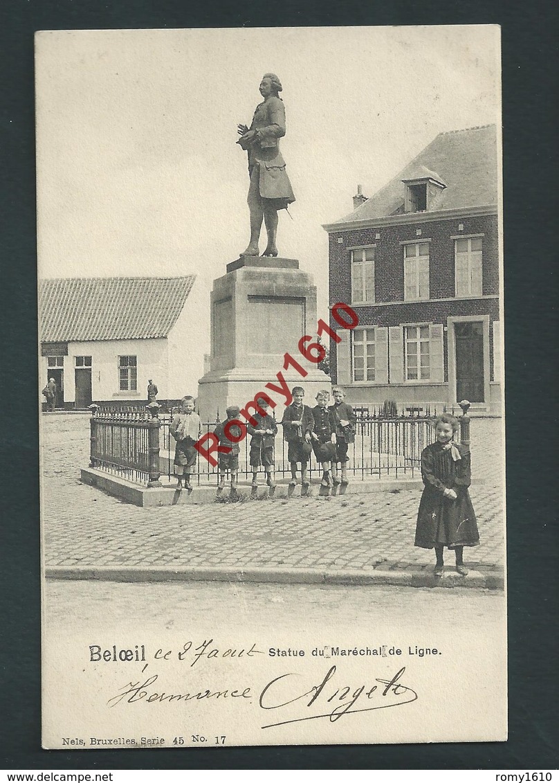 Beloeil.  Statue Du Maréchal De Ligne. Animée, Enfants. Nels Séie 45, N°17 - Voir Verso. - Beloeil