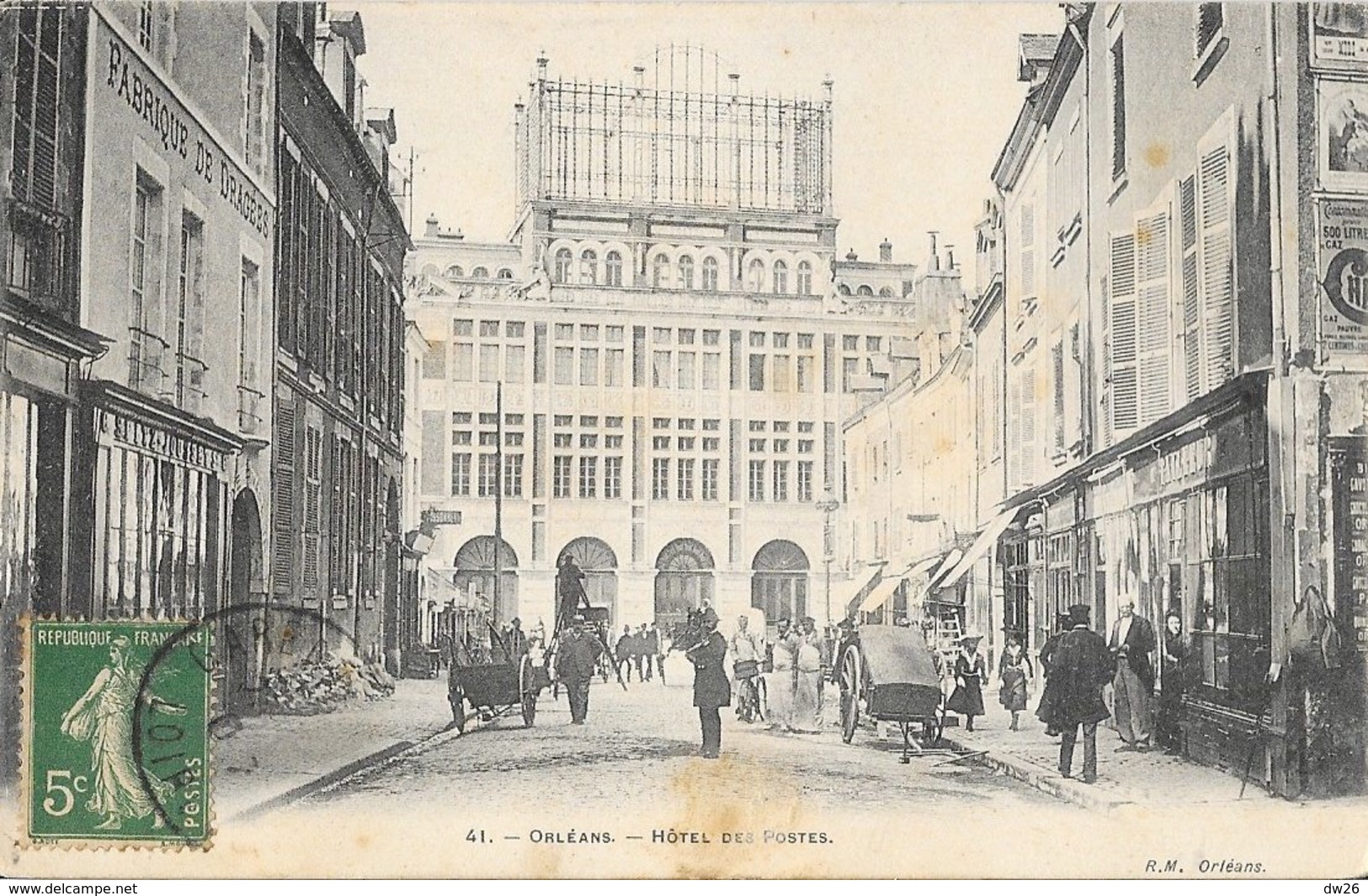 Orléans - Hôtel Des Postes - Carte R.M. Dos Simple N° 41 - Orleans