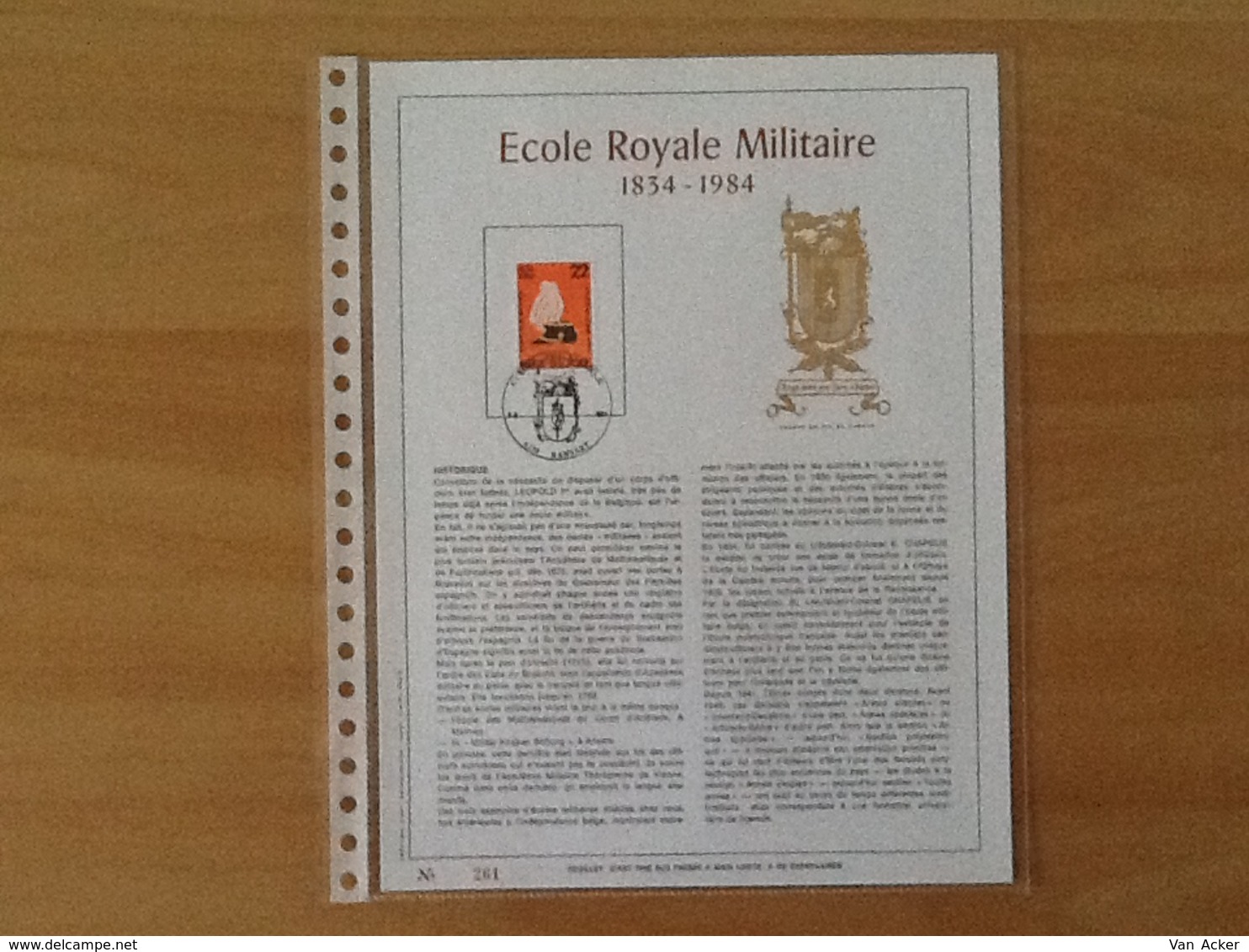 Kunstblad  Nr. 2134 Ecole Royale Militaire 1834-1984. Franstalige  Uitgifte. - Cartes Souvenir – Emissions Communes [HK]