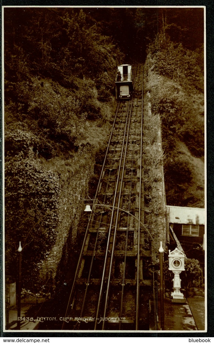 Ref 1245 - Judges Real Photo Postcard - Lynton & Lynmouth Cliff Railway - Devon - Lynmouth & Lynton