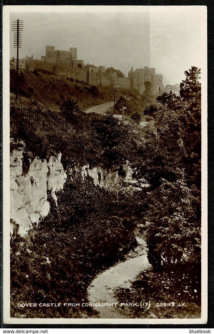 Ref 1245 - Real Photo Postcard - Dover Castle From Connaught Park - Kent - Dover