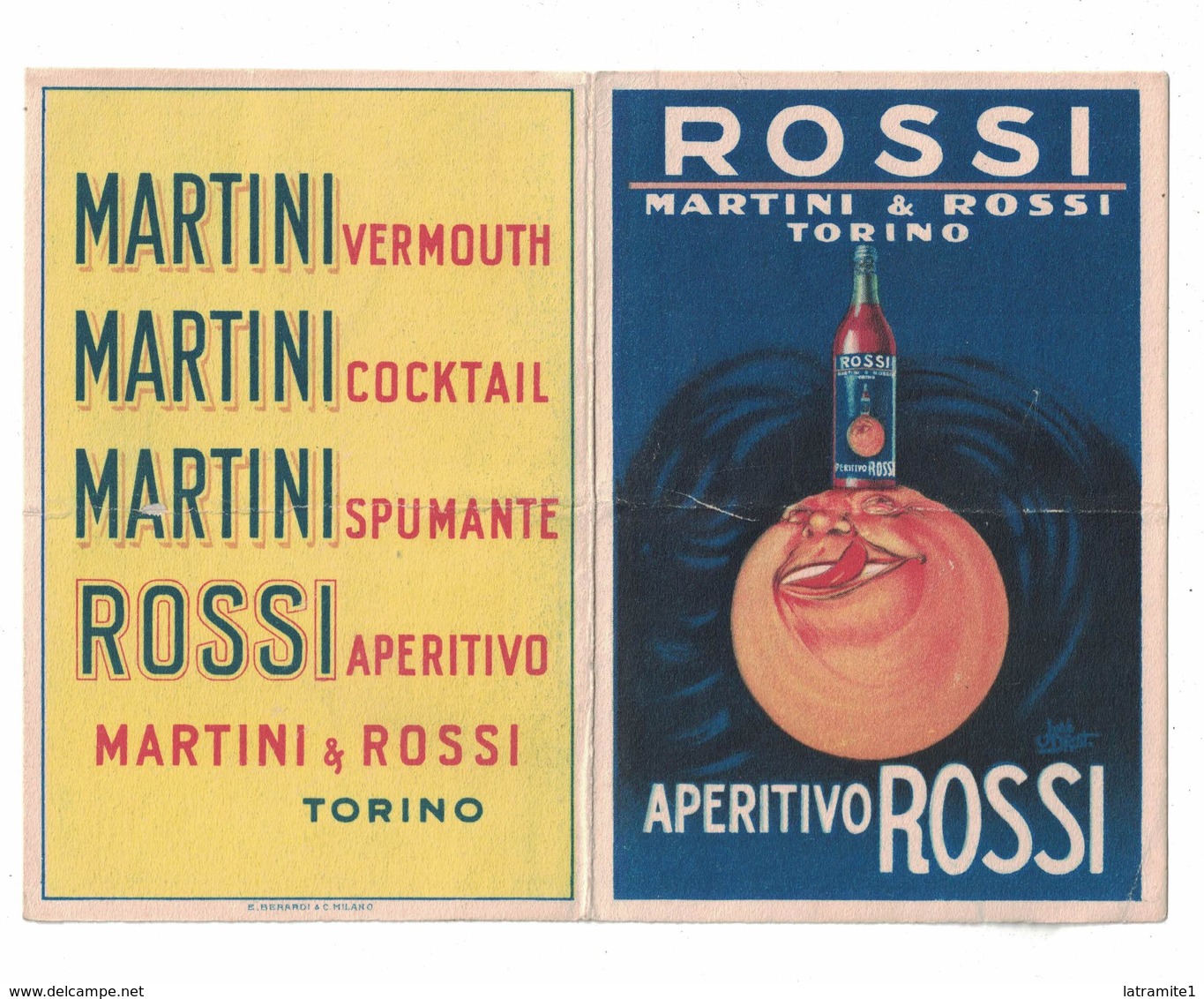 CALENDARIETTO  MARTINI & ROSSI 1927  SEMESTRINO - Altri & Non Classificati