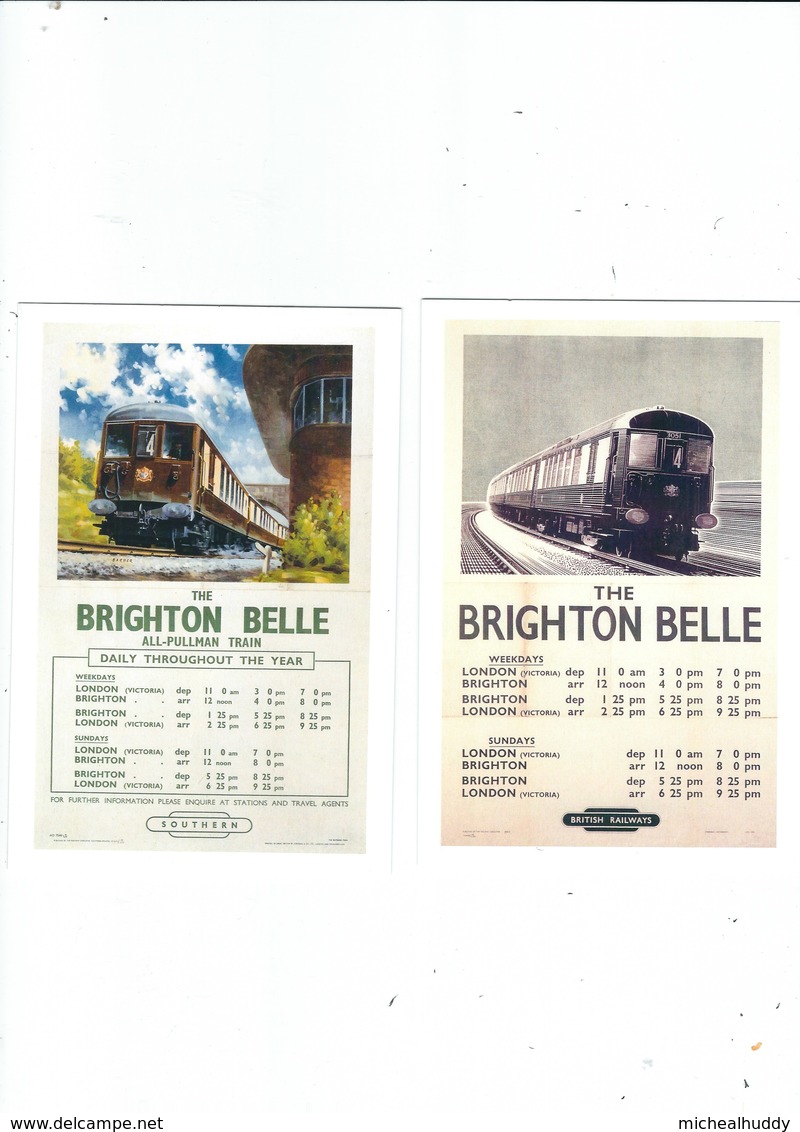 2 POSTCARDS OF NATIIONAL RAIL MUSEUM POSTERS ON POSTCARD   THE BRIGHTON BELLE - Other & Unclassified