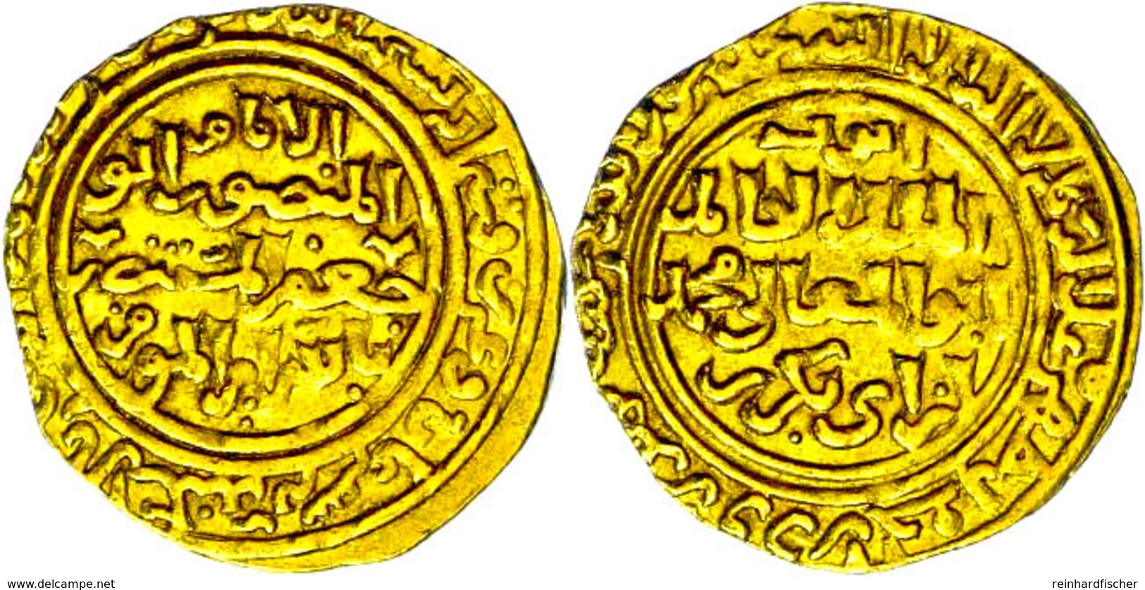 Ayyubiden, Dinar (4,05g), Al-Kamil Nasr Al-din Abu'l-Ma'ali Muhammad I Ibn Al-'Adil I, 615-635 (1218-1237), Vgl. Kazan 6 - Islamische Münzen