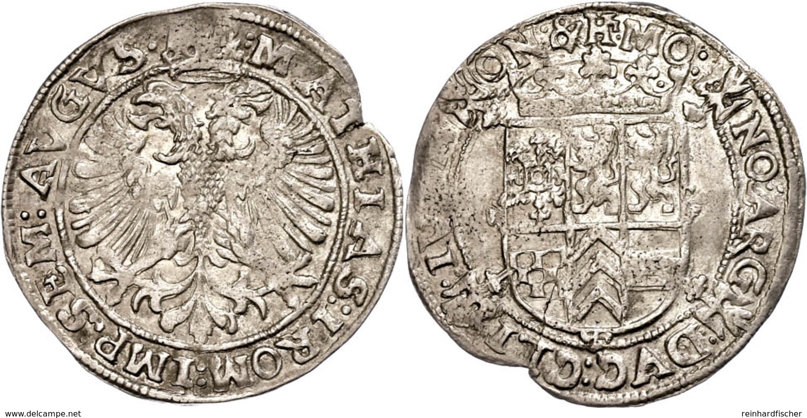 Schilling, O.J.(1609-1624), Mit Titel Matthias I., Randfehler, Kl. Einriss, Ss.  Ss - Autres & Non Classés