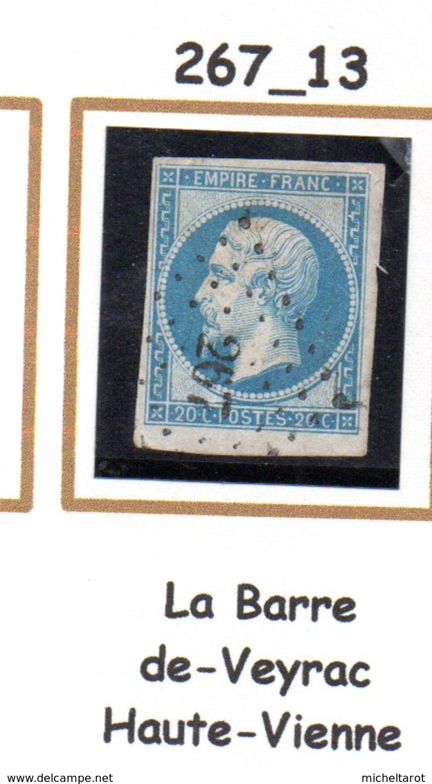 France : Petit Chiffre N°267 : La Barre De Veyrac (  Haute-Vienne) Indice 13 - Autres & Non Classés