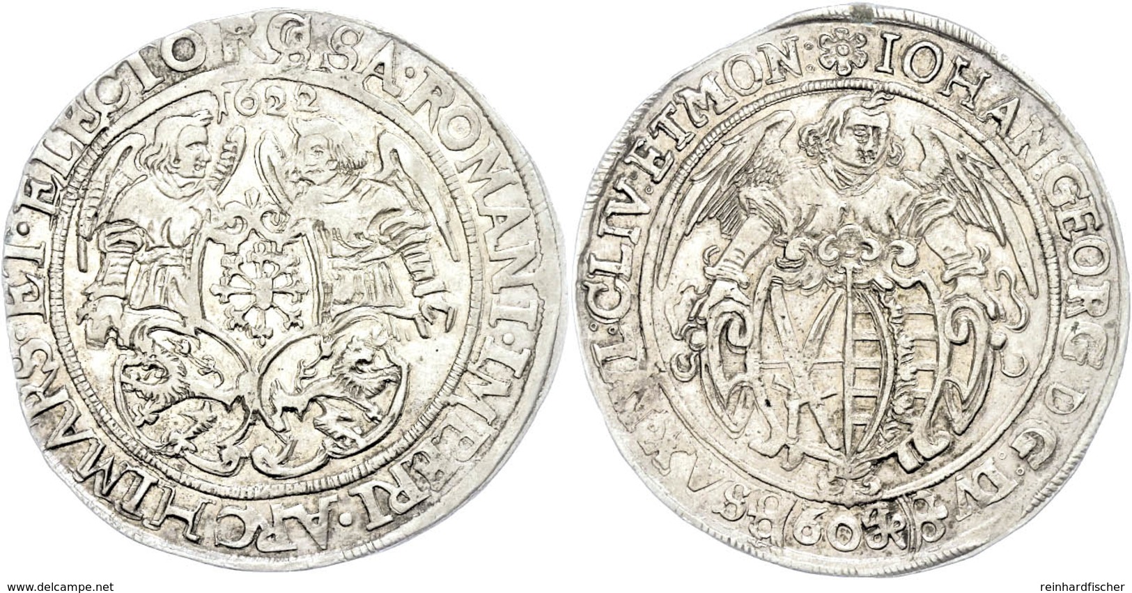 60 Kippergroschen, 1622, Johann Georg I., Pirna, Henkelspur, Vz-st.  Vz-st - Altri & Non Classificati