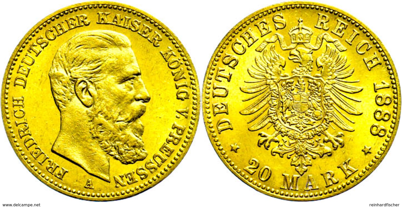 20 Mark, 1888, Friedrich III., Vz Aus PP., Katalog: J. 248 VzausPP - Other & Unclassified