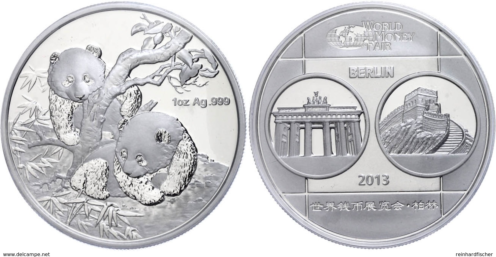 1 Unze Silber, 2013, World Money Fair In Berlin, Verschweißt, Im Etui Mit OVP Und Zertifikat, PP. Auflage Nur 10.000 Stü - Cina