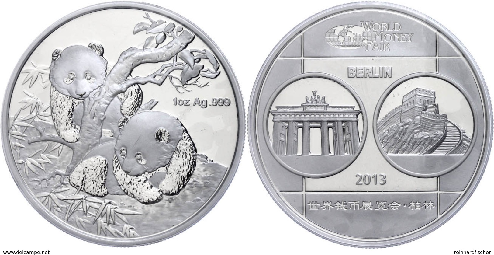 1 Unze Silber, 2013, World Money Fair In Berlin, Verschweißt, Im Etui Mit OVP Und Zertifikat. Auflage Nur 10.000 Stück,  - Cina