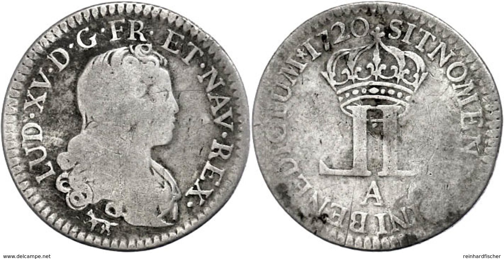 20 Sols, 1720, Louis XV., Gadoury 296(R), S.  S - Other & Unclassified