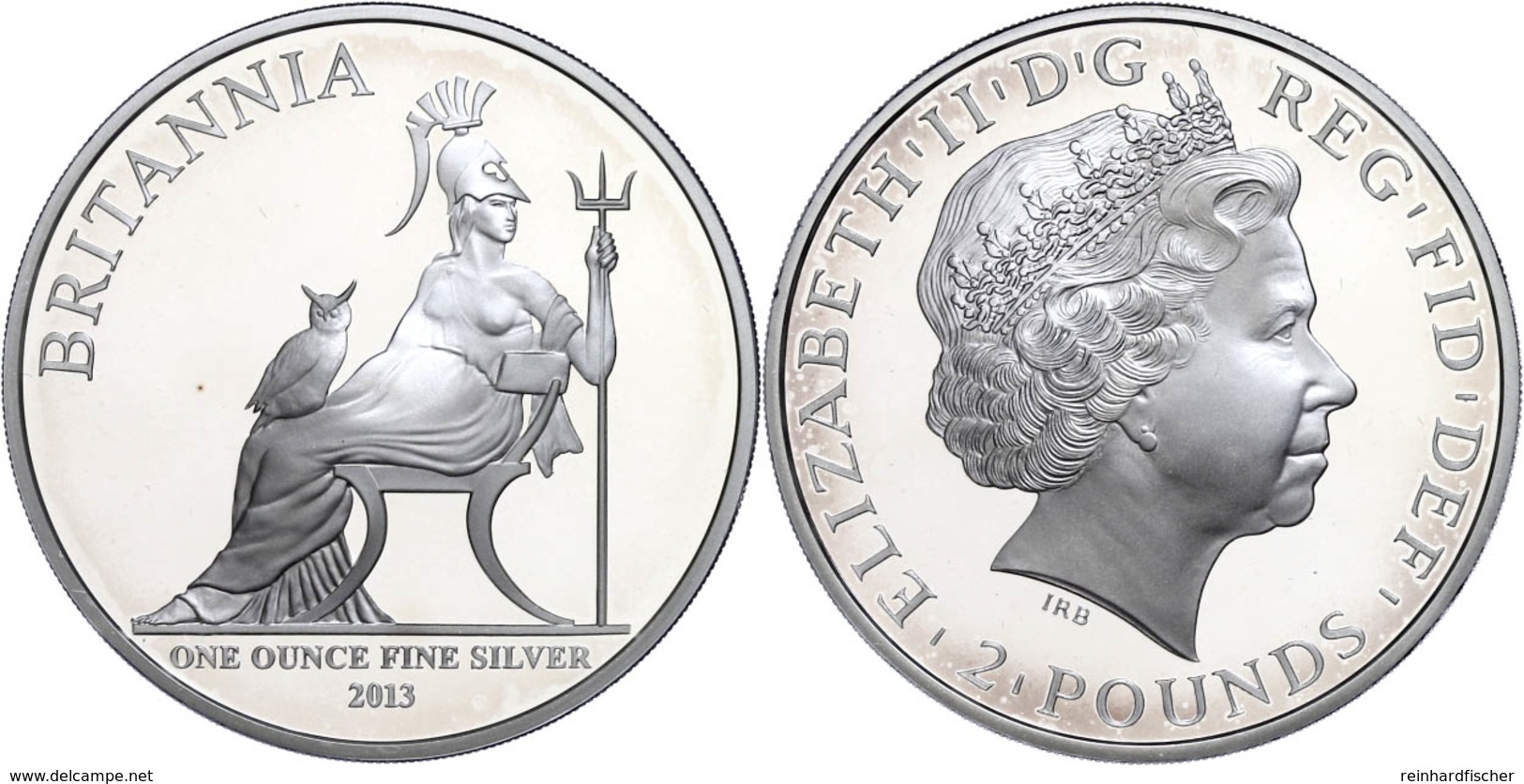 2 Pounds, 2013, Britannia, 1 Unze Silber, Etui Mit OVP Und Zertifikat. Auflage Nur 2.500 Stück, Angelaufen, PP  PP - Sonstige & Ohne Zuordnung