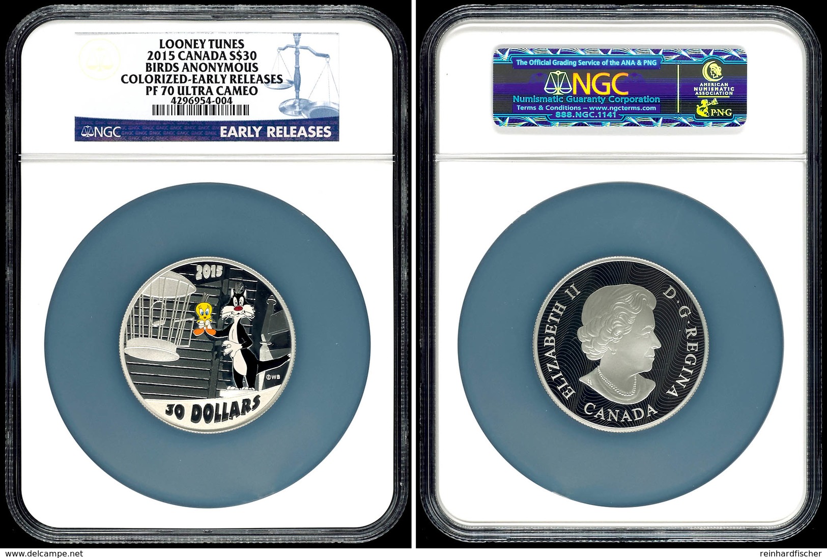 30 Dollars, 2015, Looney Tunes-Birds Anonymous, In Slab Der NGC Mit Der Bewertung PF70 Ultra Cameo, Colorized Early Rele - Canada