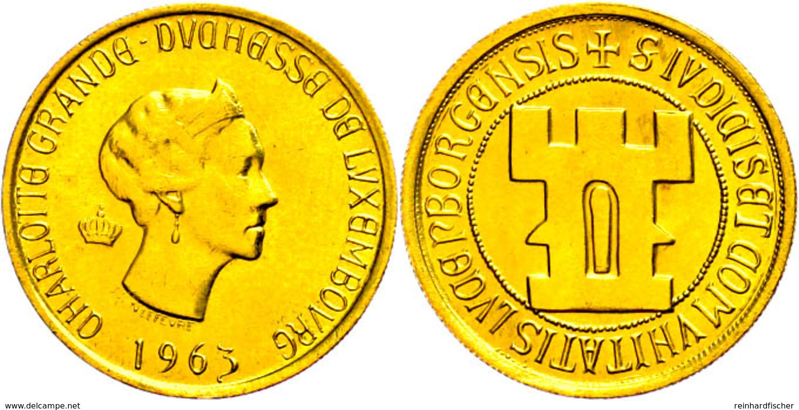Goldmedaille (20 Francs), 1963, Charlotte, Probst 02(2), F.st. - Luxembourg