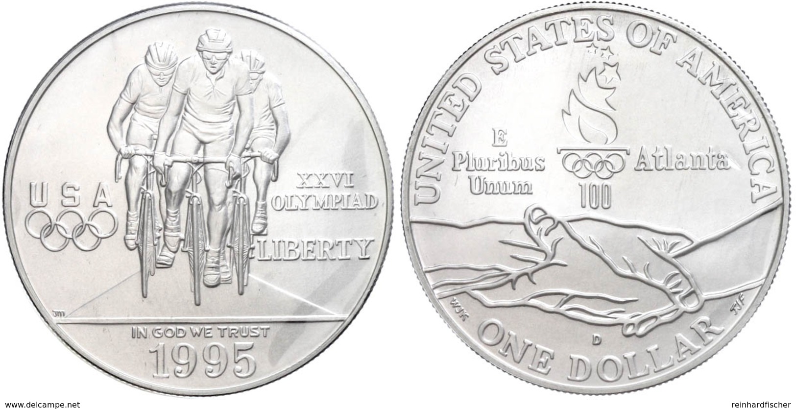 1 Dollar, Silber, 1995, XXVI. Olympische Sommerspiele 1996 In Atlanta-X. Paralympische Sommerspiele 1996 In Atlanta-2. A - Sonstige & Ohne Zuordnung