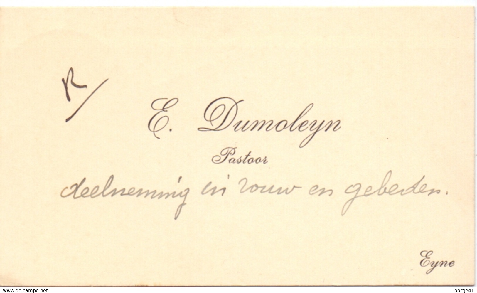 Visitekaartje - Carte Visite - Pastoor E. Dumoleyn - Eine - Visiting Cards