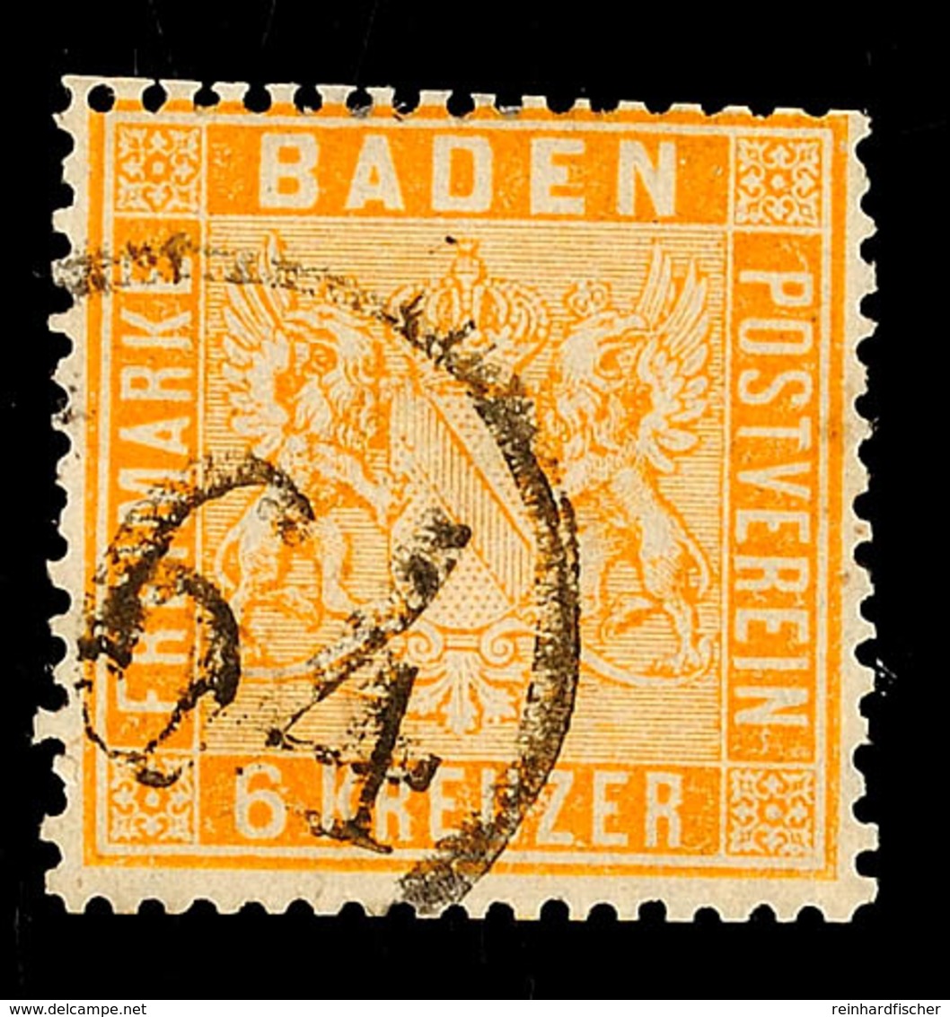 "164" (Einring) - BAHNPOST, Klarer Teilabschlag "64" Auf Kabinettstück 6 Kr. Hellgelborange, Katalog: 11b O - Other & Unclassified
