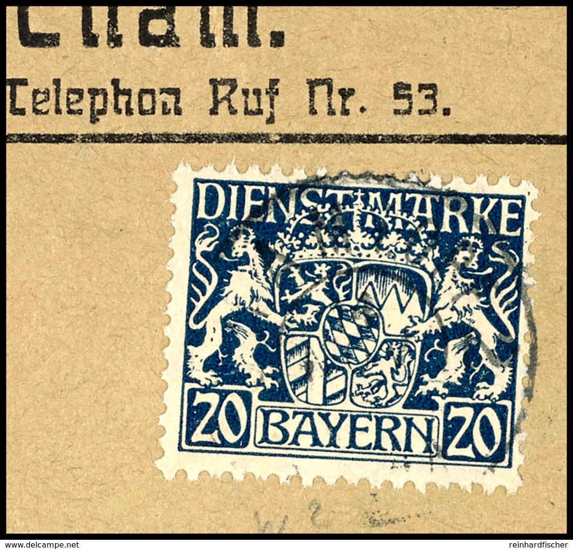 20 Pf. Auf W-Papier Tadellos Auf Briefstück, Tiefst Gepr. Dr. Helbig BPP Und Infla, Mi. 180,--, Katalog: 28w BS - Otros & Sin Clasificación