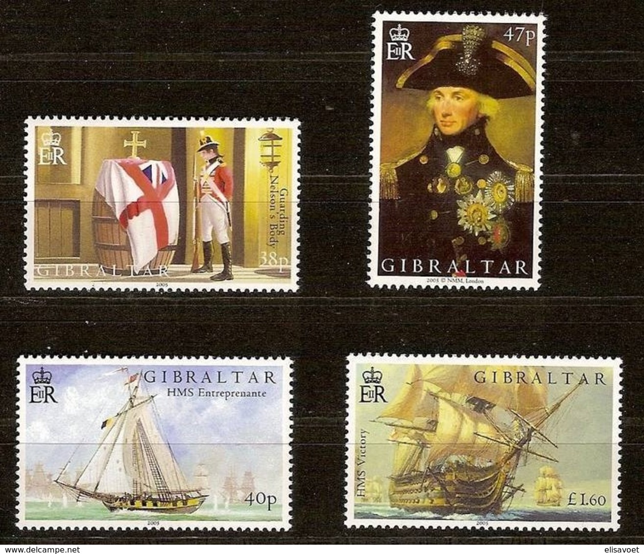 Gibraltar 2005 Yvertn°  1119-1122 *** MNH Cote 14,50 Euro Bataille De Trafalgar HMS Victory - Gibraltar