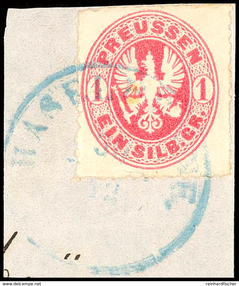 "HASELUENNE" - Blauer K2, Typischer Abschlag Auf Briefstück Preußen 1 Sgr., Leichter Knitter Vom Aufkleben, Katalog: Pr. - Hanover