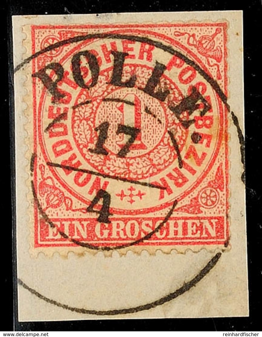 "POLLE" - K2, Klar Und Praktisch Vollständig Auf Briefstück Mit NDP 1 Gr. Karmin Gezähnt (Mängel), Katalog: NDP 16 BS - Hanover