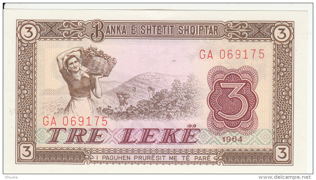 Albania 3 Lek 1964 Pick 34 UNC - Albanie