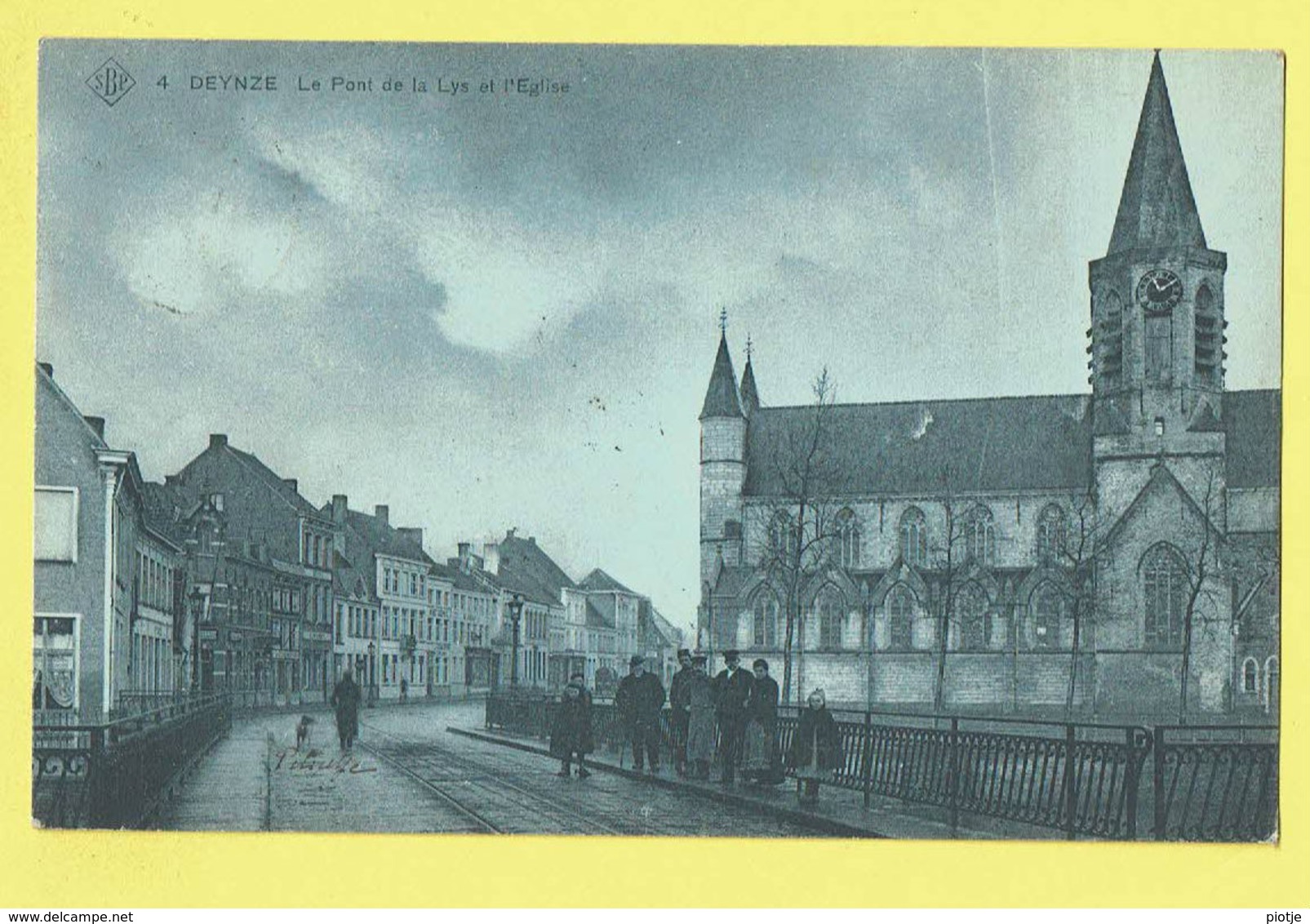 * Deinze - Deynze (Oost Vlaanderen) * (SBP, Nr 4) Pont De La Lys Et L'église, Brug Leie, Animée, Kerk, Tramway, Unique - Deinze