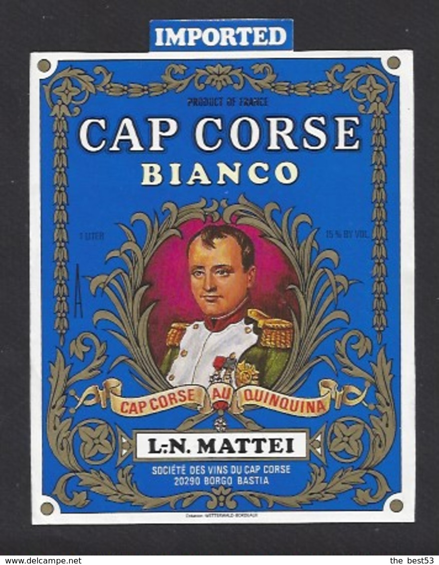 Etiquette De Cap Corse Bianco  Mattei  -  Sté Des Vins Du Cap Corse à Borgo Bastia  Corse (20) - Autres & Non Classés