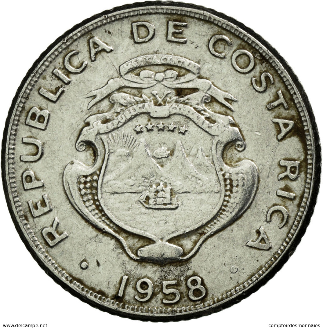 Monnaie, Costa Rica, 5 Centimos, 1958, TTB, Stainless Steel, KM:184.1a - Costa Rica