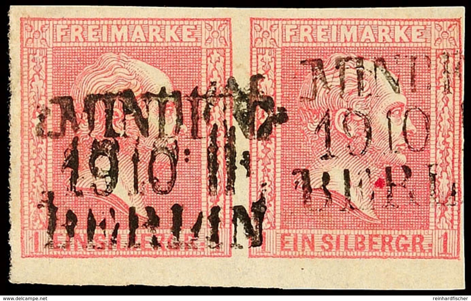 "MINDEN 19 10 II BERLIN" - L3, Auf Rechts Schmal-, Sonst Dreiseitig Breitrandigem Waager. Paar 1 Sgr., Kabinett, Katalog - Other & Unclassified