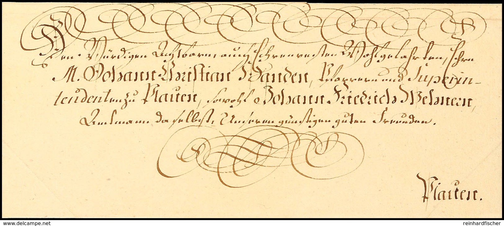 "Leipzig 20. April 1798", Schöner Schnörkelbrief Mit Vierzeiliger Ergebenheitsanschrift Und Rücks. Ebenso Schönem Trocke - Sachsen