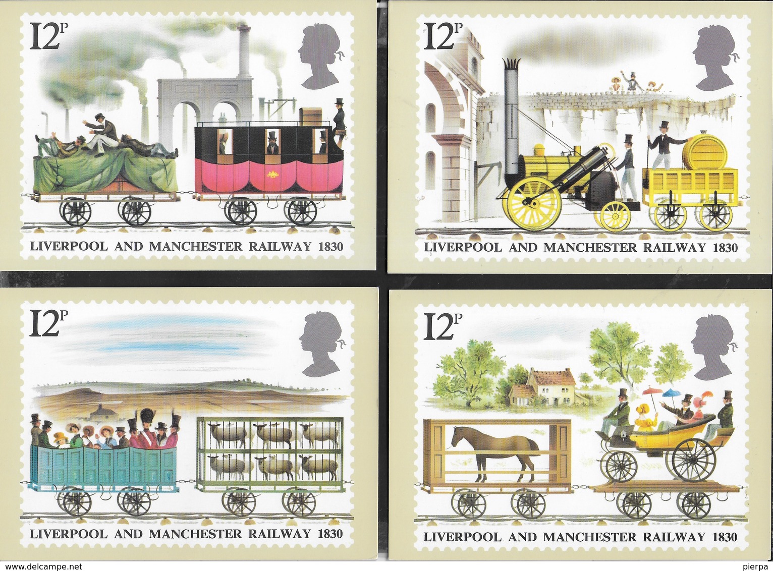 INGHILTERRA - LIVERPOOL AND MANCHESTER RAILWAY- SERIE 5 CARTOLINE  - EDIT. HOUSE OF QUESTA - NUOVE - Briefmarken (Abbildungen)