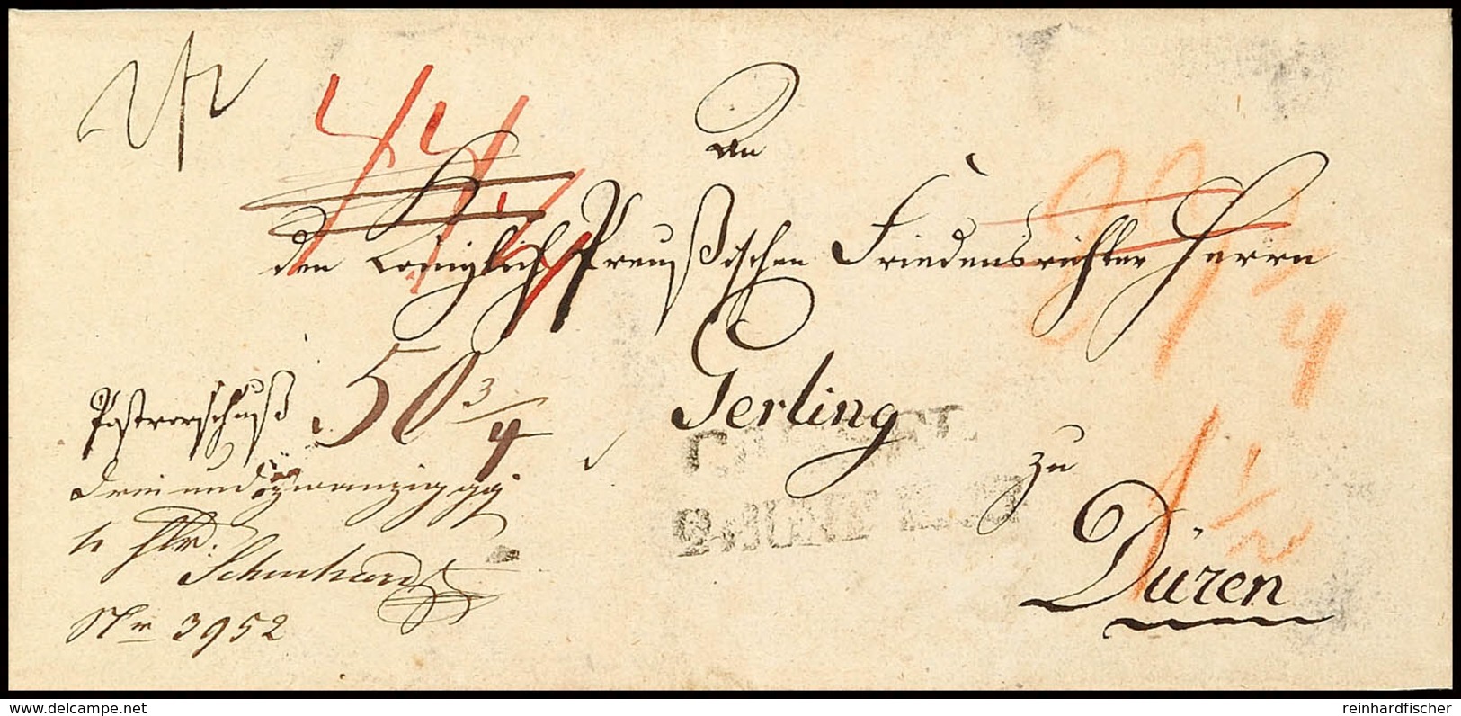 "CASSEL 24 JUNI 1838" - L2, Feuser 570-5, Auf Austaxiertem Postvorschuß-Brief (Nachnahme) Nach Düren  BF - Sonstige & Ohne Zuordnung