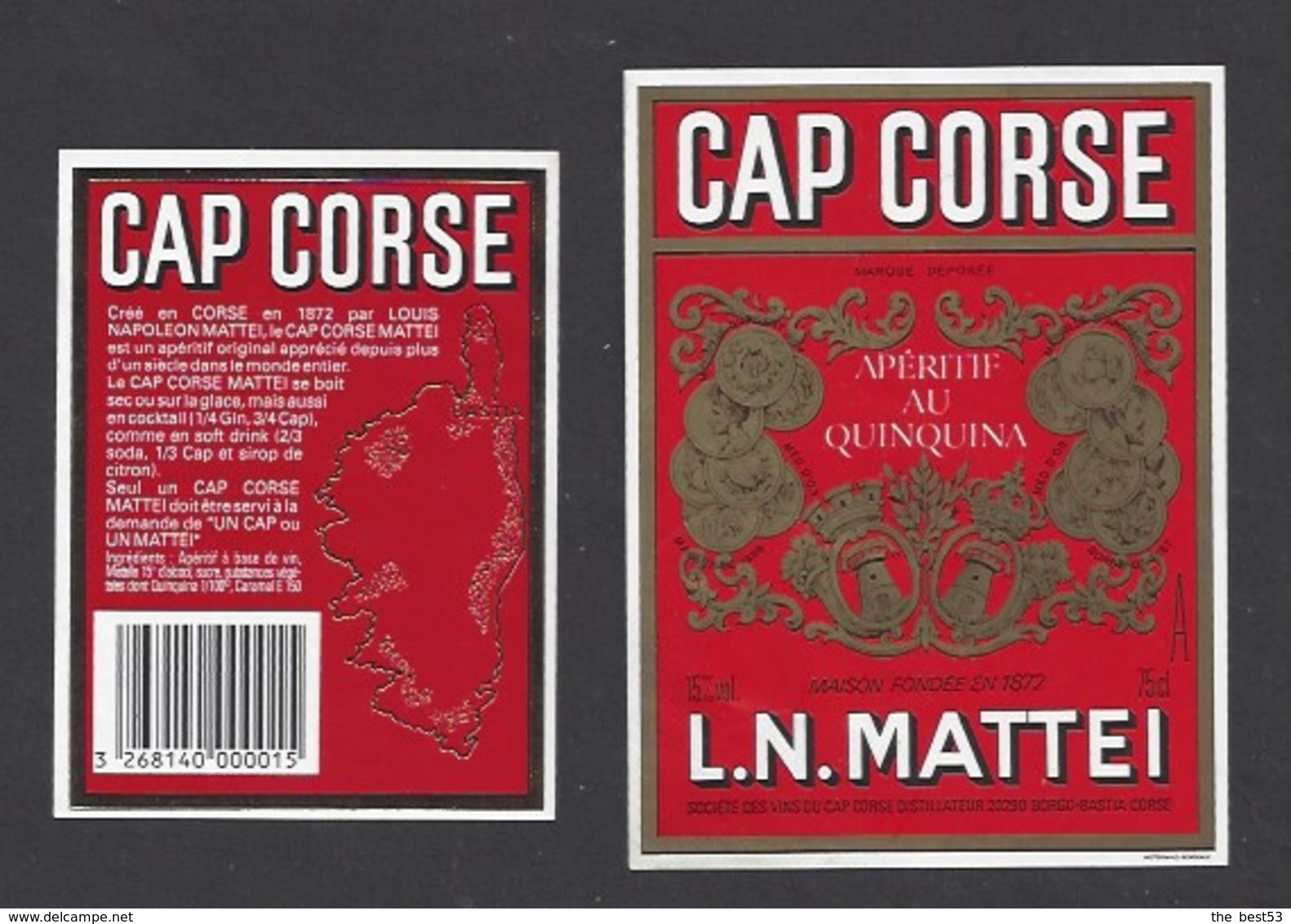 Etiquette De Cap Corse   Mattei75 Cl -  Sté Des Vins Du Cap Corse à Borgo Bastia  Corse (20) - Autres & Non Classés