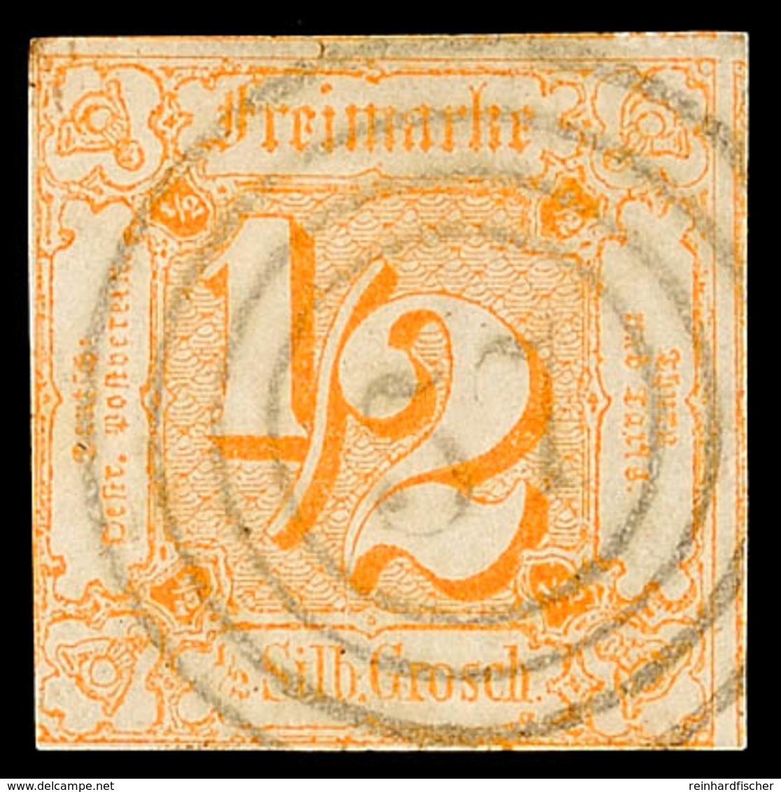 "57" - RAUSCHENBERG, Herrlich Klar Auf Farbfrischer, Fast Allseits Vollrandiger 1/2 Sgr. Orange, Katalog: 28 O - Other & Unclassified