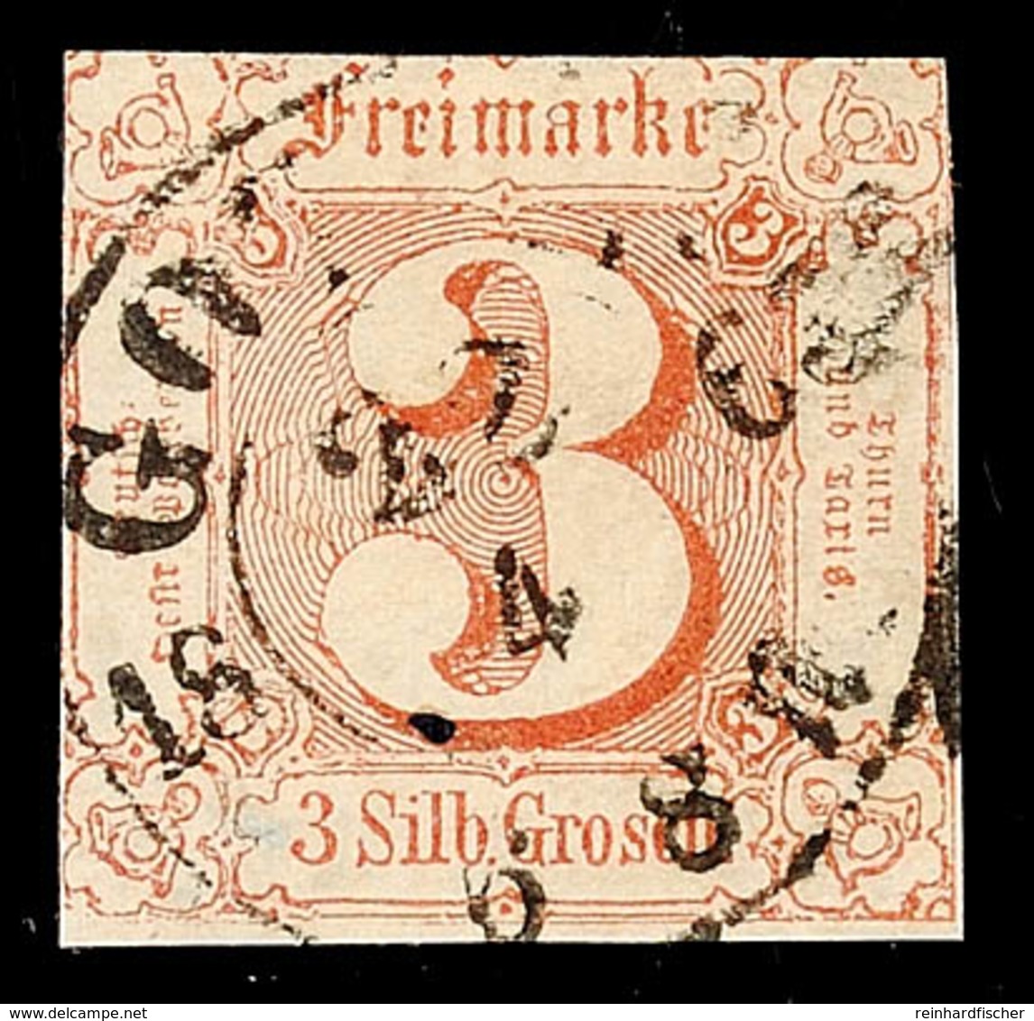 "GOTHA 22 4 1863" - K2, Zentrisch Auf Farbfrischer 3 Sgr. Braunrot Im Taxisschnitt, Katalog: 17 O - Other & Unclassified