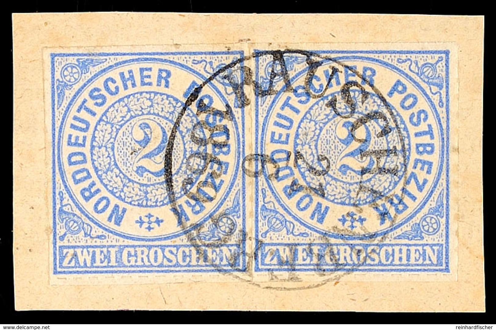 "RAUSCHENBERG 21 6 1869" - K1, Klar Auf Kabinettbriefstück Waager. Paar NDP 2 Gr., Katalog: NDP 5(2) BS - Sonstige & Ohne Zuordnung