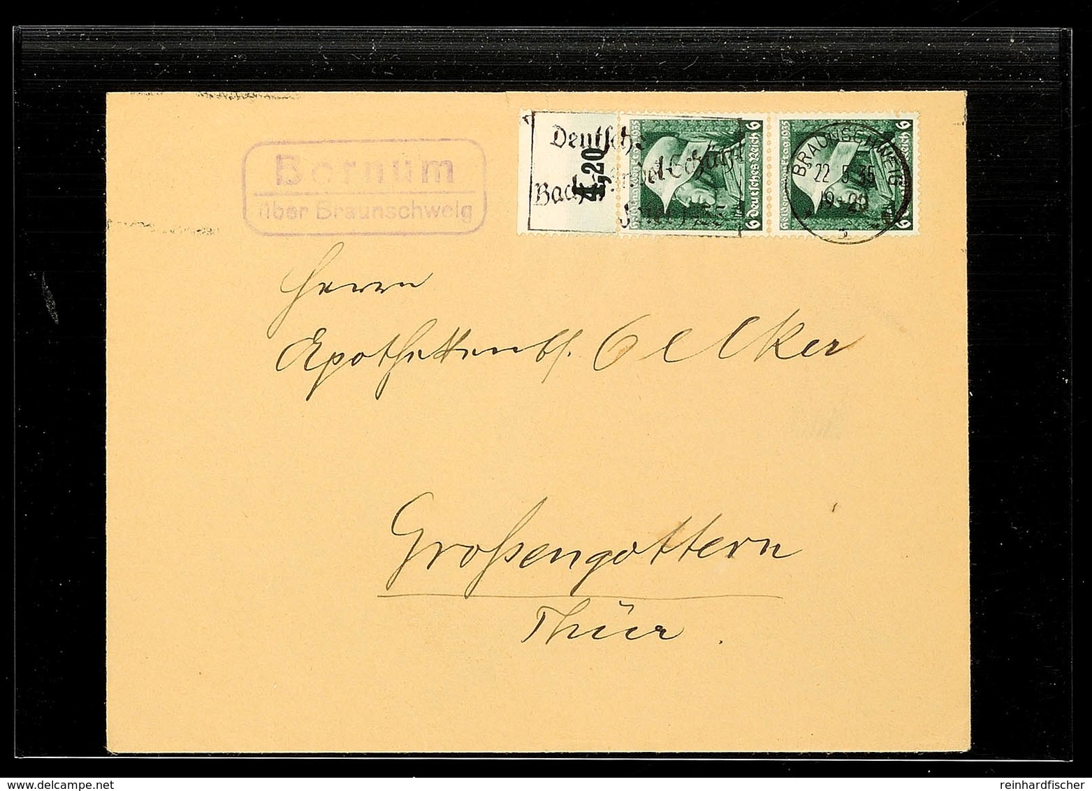 "Bornum / über Braunschweig", Klar Auf Brief 1935 Mit 2x 6 Pfg Heldengedenktag Nach Großengottern  BF - Sonstige & Ohne Zuordnung