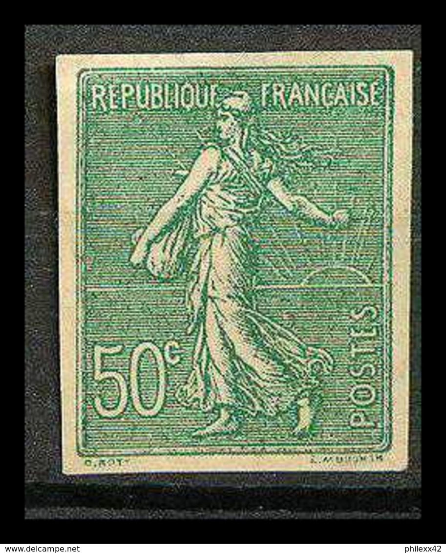 France N°198 50 C. Olive Semeuse Lignée Cote 140 Non Dentelé (*) (Imperforate) - Unclassified