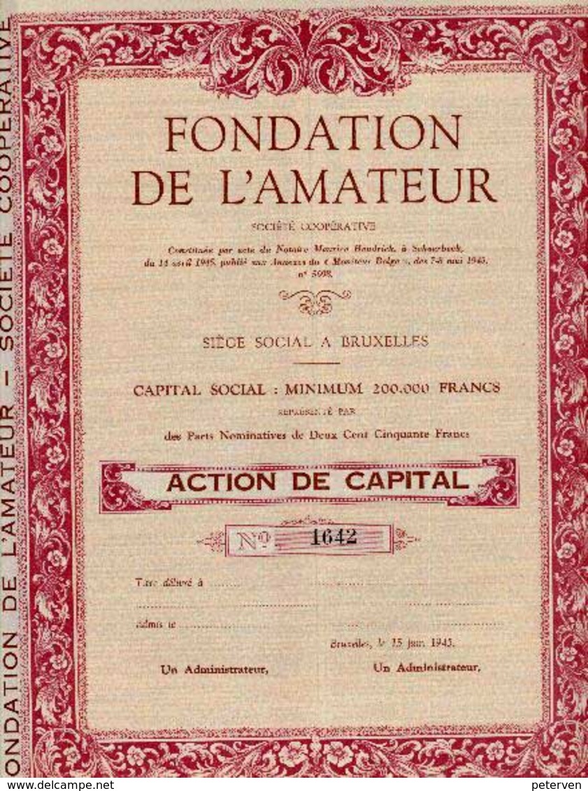 FONDATION De L'AMATEUR; Société Coopérative - Banque & Assurance