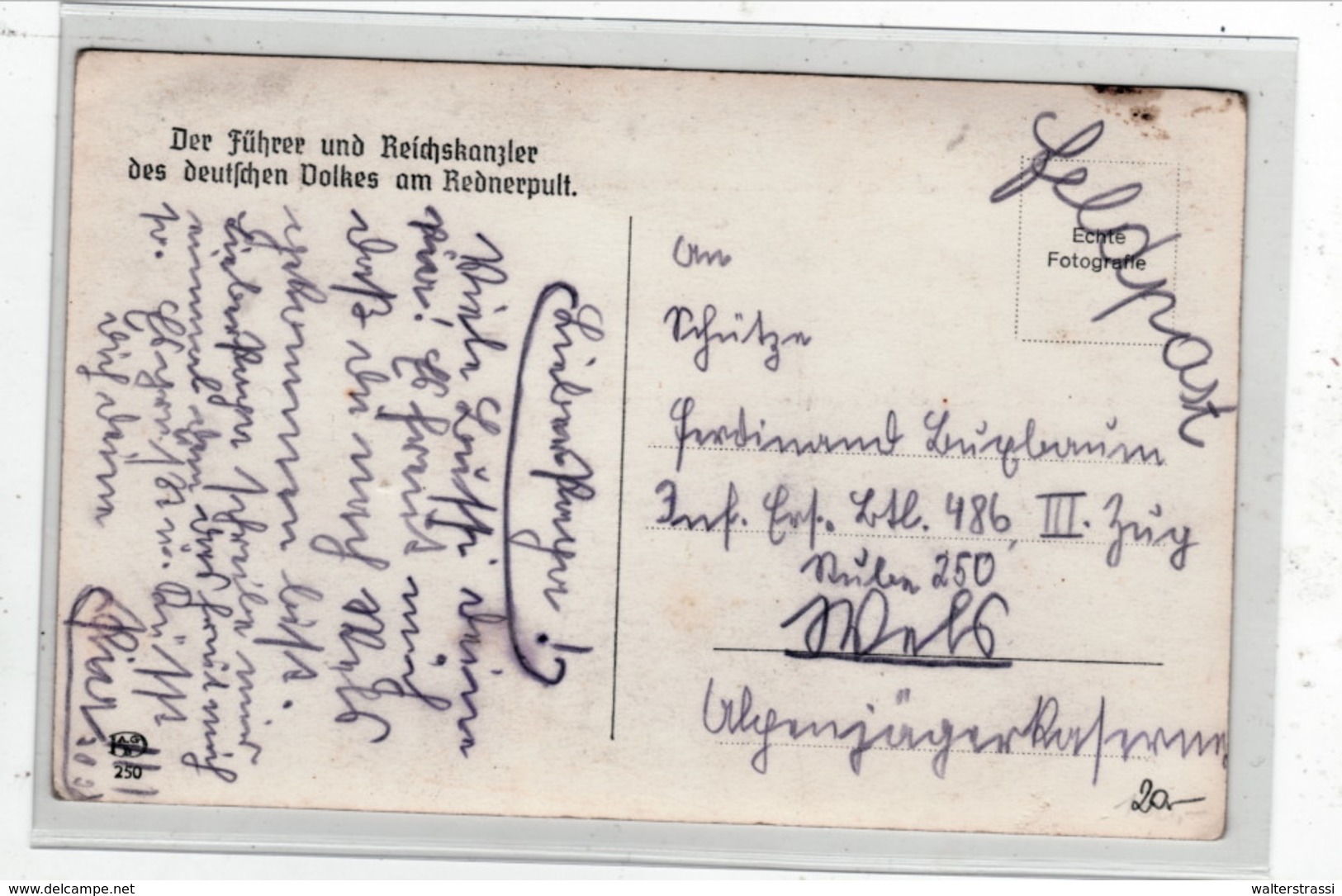 Propaganda Karte  " Adolf Hitler " Am Rednerpult, Feldpost Nach Wels ( Ostmark ) - Weltkrieg 1939-45