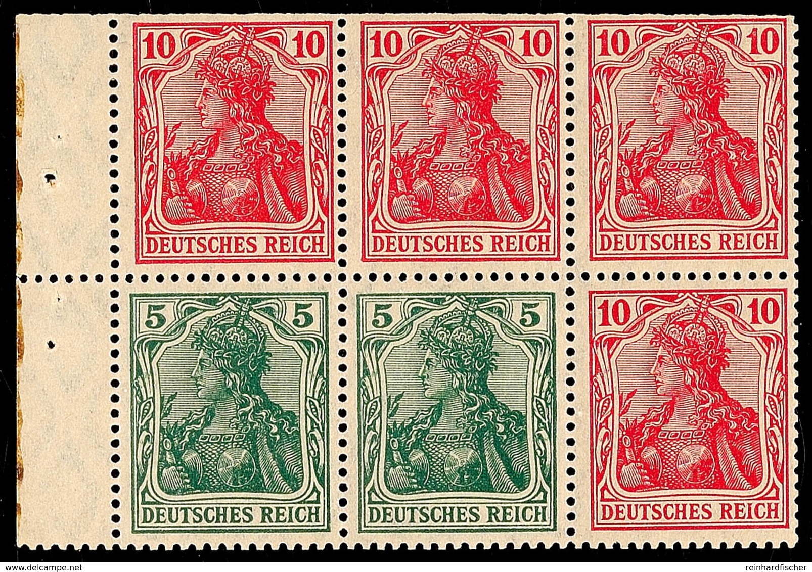 1920, Germania-Heftchenblatt 27 AaA, Postfrisches Prachtstück Mit üblicher Zähnung Oben, 65.-, Katalog: H.-Bl.27aaA ** - Otros & Sin Clasificación