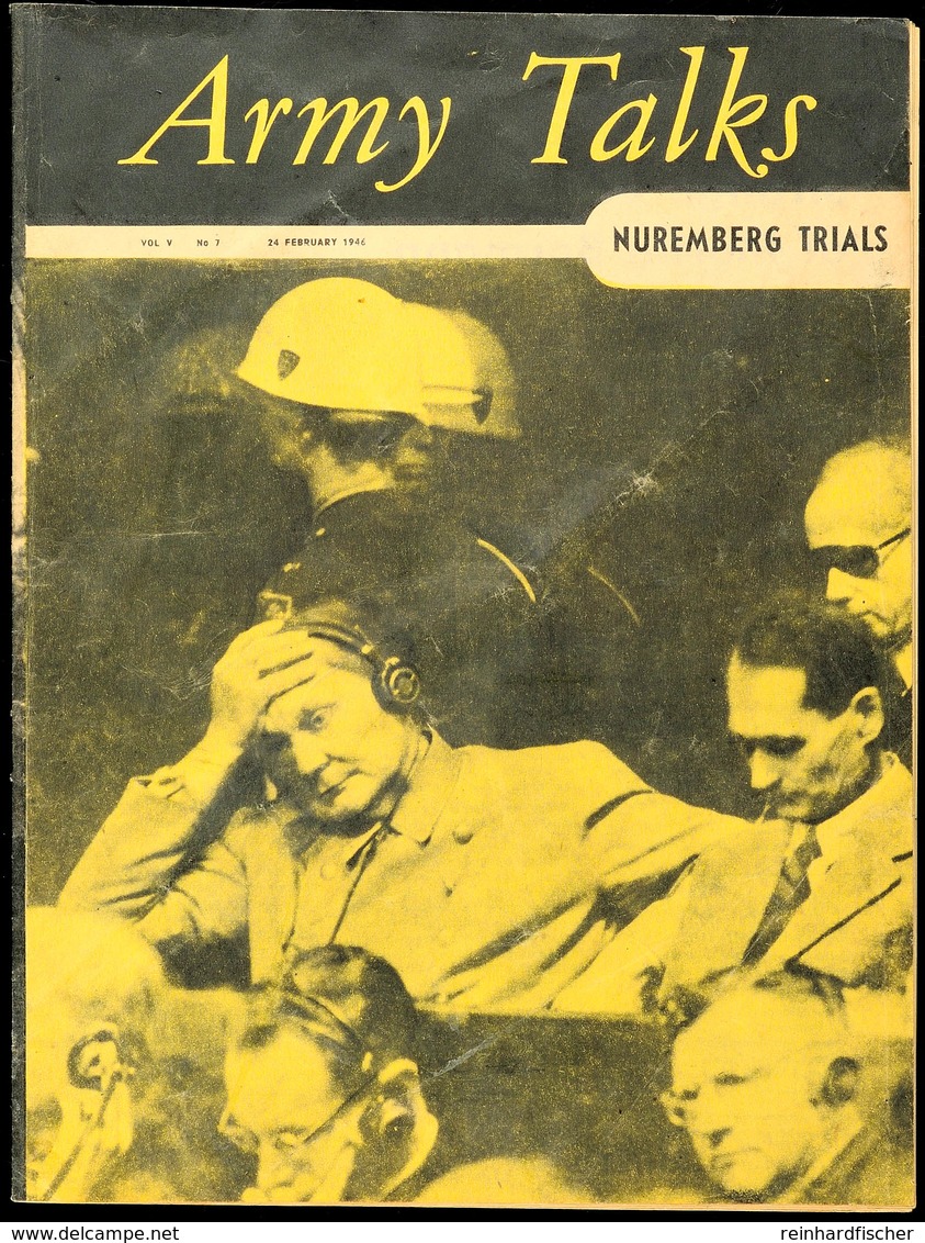 1946, Zeitschrift "Army Talks" Ausgabe No.7 Aus Februar 1946 Mit Abbildung Göring Während Der Nürnberger Prozesse Auf De - Sonstige & Ohne Zuordnung