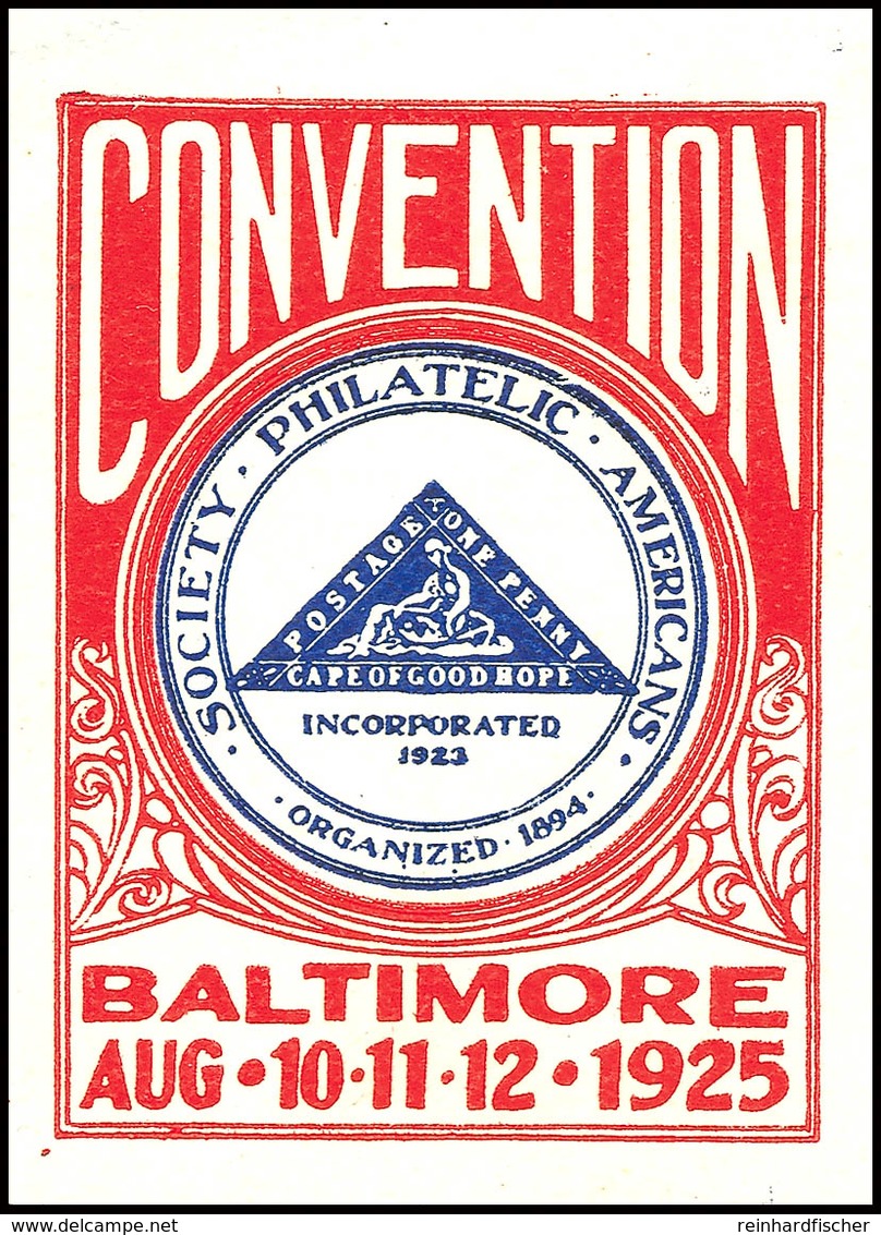 1925 Baltimore, Convention Der Society Philatelic Americans Aug 10-11-12, Geschnittene Marke (Kap Der Guten Hoffnung Mi. - Other & Unclassified