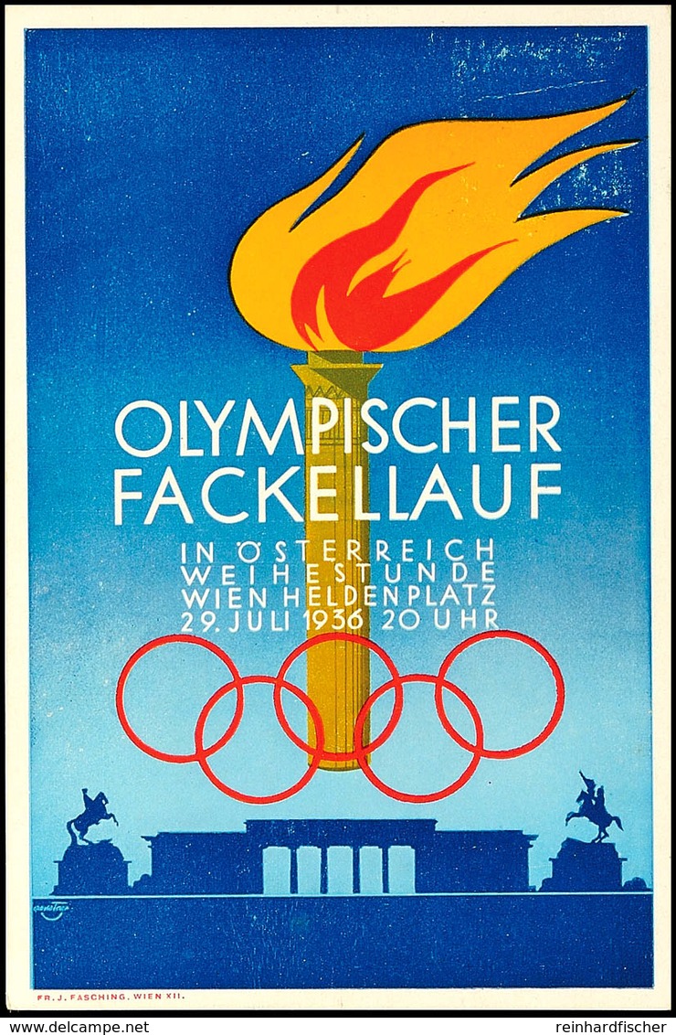 1936, Olympischer Fackellauf, In Österreich, Weihestunde, Wien Heldenplatz, 29. Juli 1936 20 Uhr, Österreichischer Olymp - Sonstige & Ohne Zuordnung
