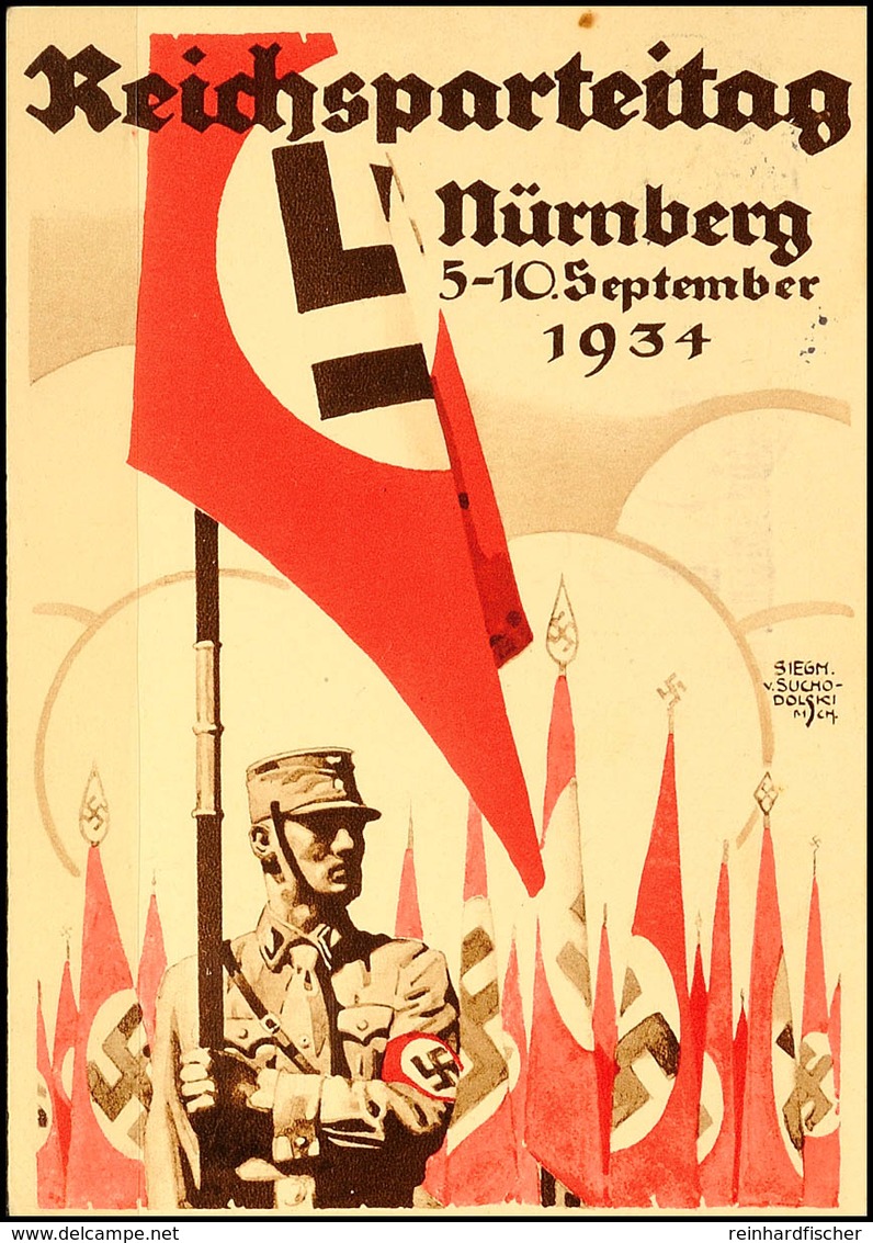 1934, Frühe Reichsparteitagskarte Mit Entsprechendem SST, Von Einem Teilnehmer, Bedarfsmäßig Gelaufen  BF - Altri & Non Classificati