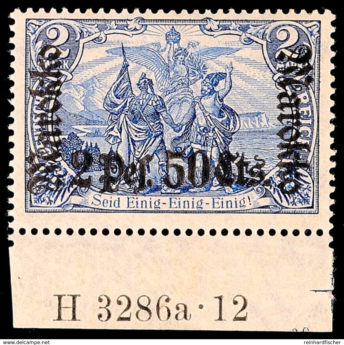 2.50 Pes. Auf 2 Mark Mit HAN H3286a.12 *, Mi. 60.-, Katalog: 56IA HAN * - Deutsche Post In Marokko