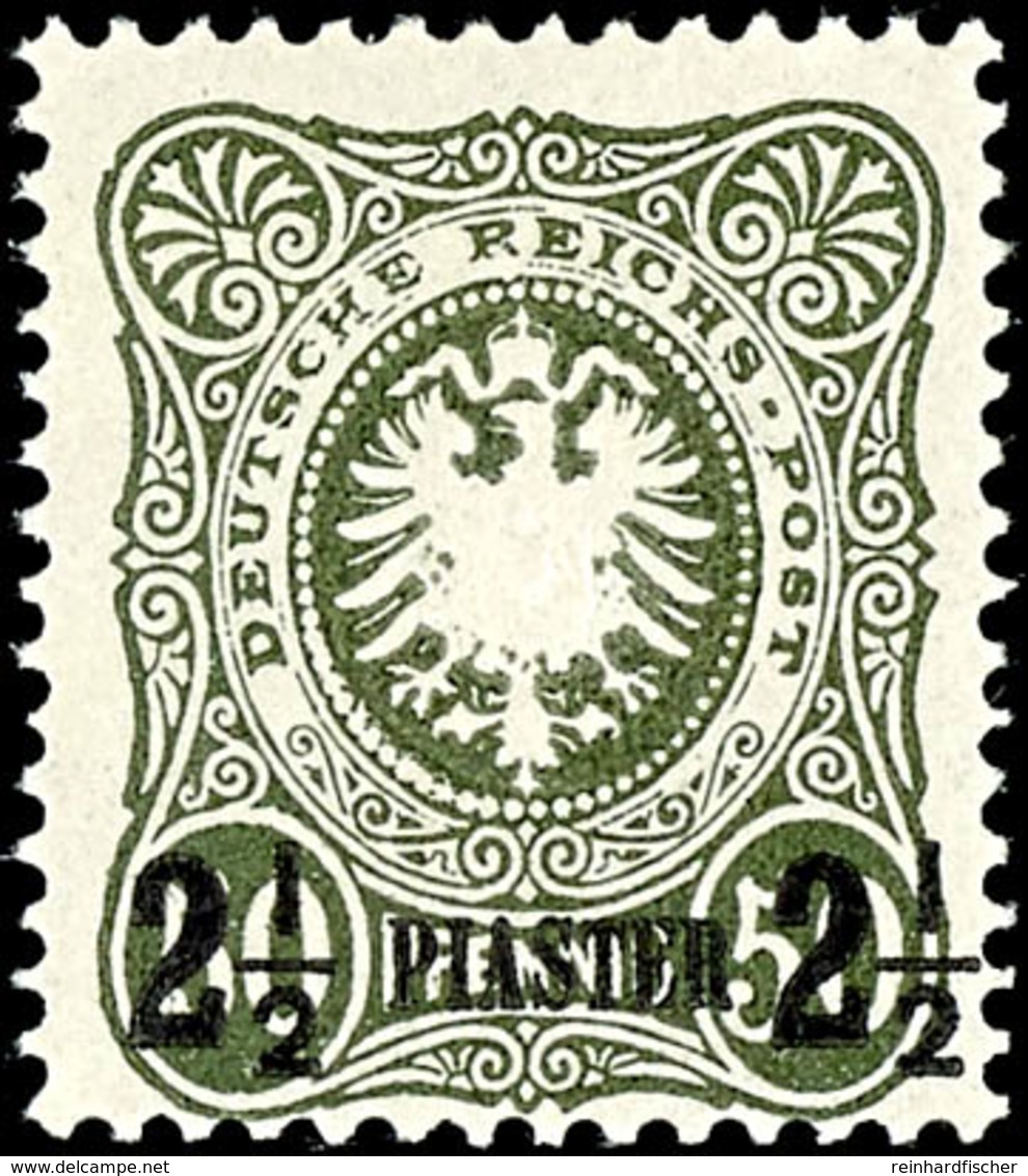 2 1/2 Piaster Auf 50 Pfennig, Nachdruck, Tadellos Postfrisch, Mi. 100.-, Katalog: 5Na ** - Turkey (offices)
