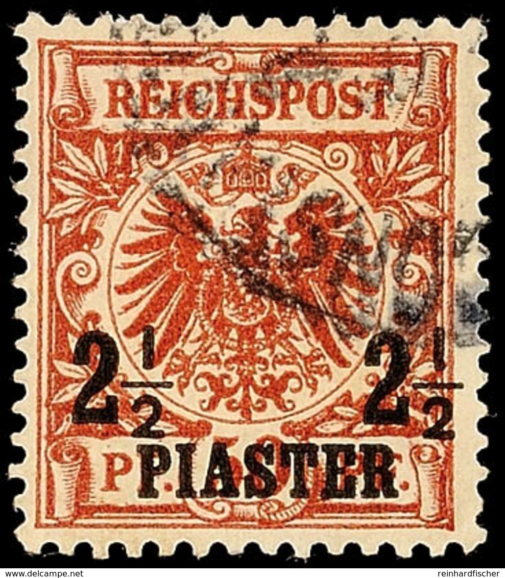 2½ Pia Krone/Adler Lilabraun, Gestempelt, Gepr. Bothe BPP, Mi. 150,-, Katalog: 10ba O - Turchia (uffici)